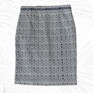 Tory Burch Navy & Off White Pencil Skirt Size 2